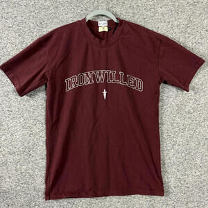 Iron Willed Men's Size Small Red Graphic Short Sleeve T-Shirt